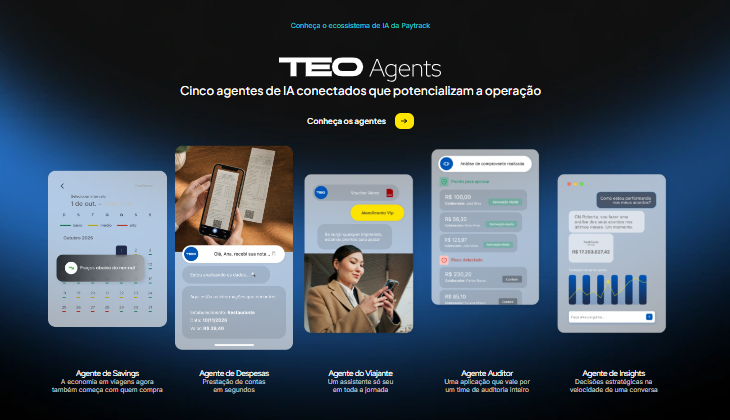 Capa do case Ecossistema de IA da Paytrack (TEO Agents)